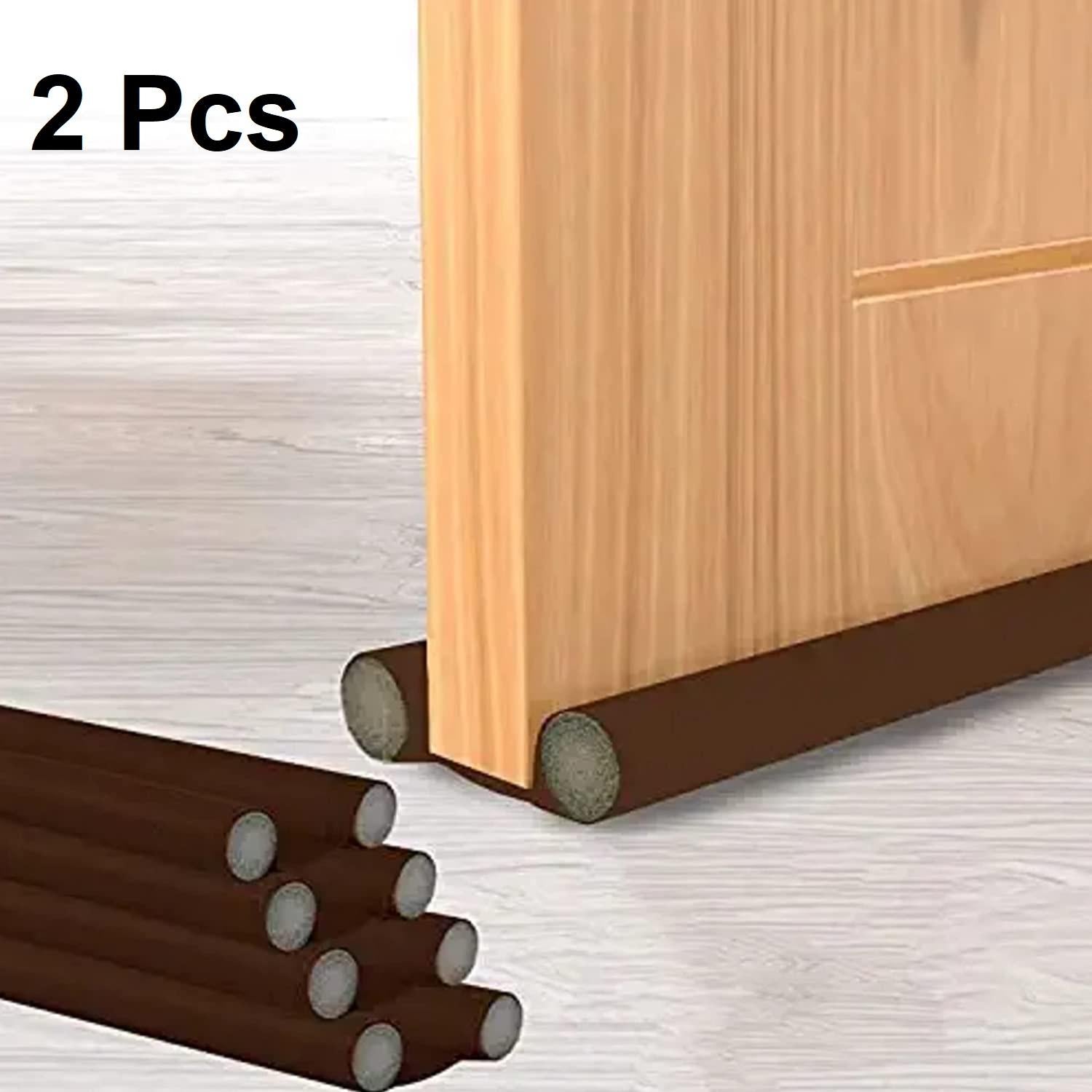 Door Draft Fabric Cover Guard - Brown (Pack Of 2)