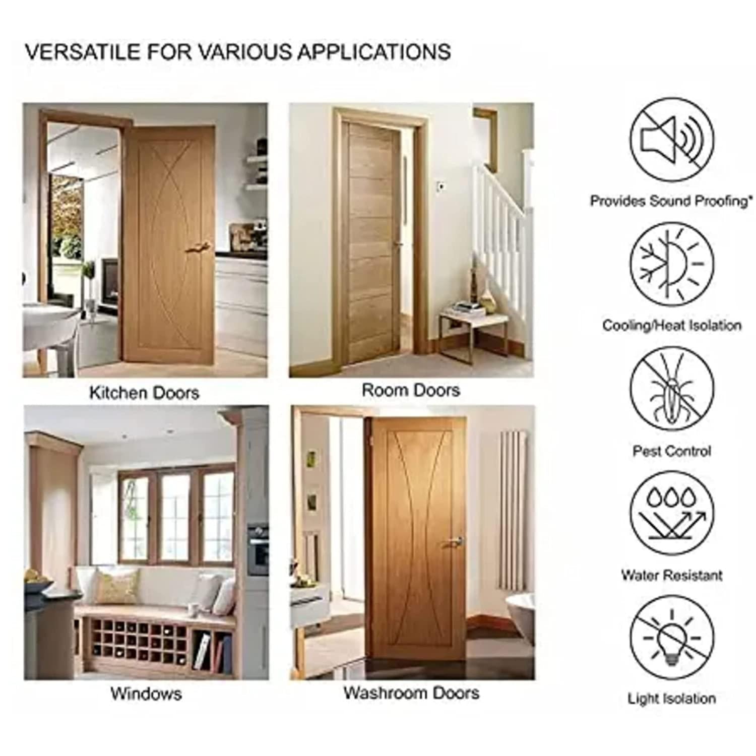 Door Draft Fabric Cover Guard - Brown (Pack Of 2)