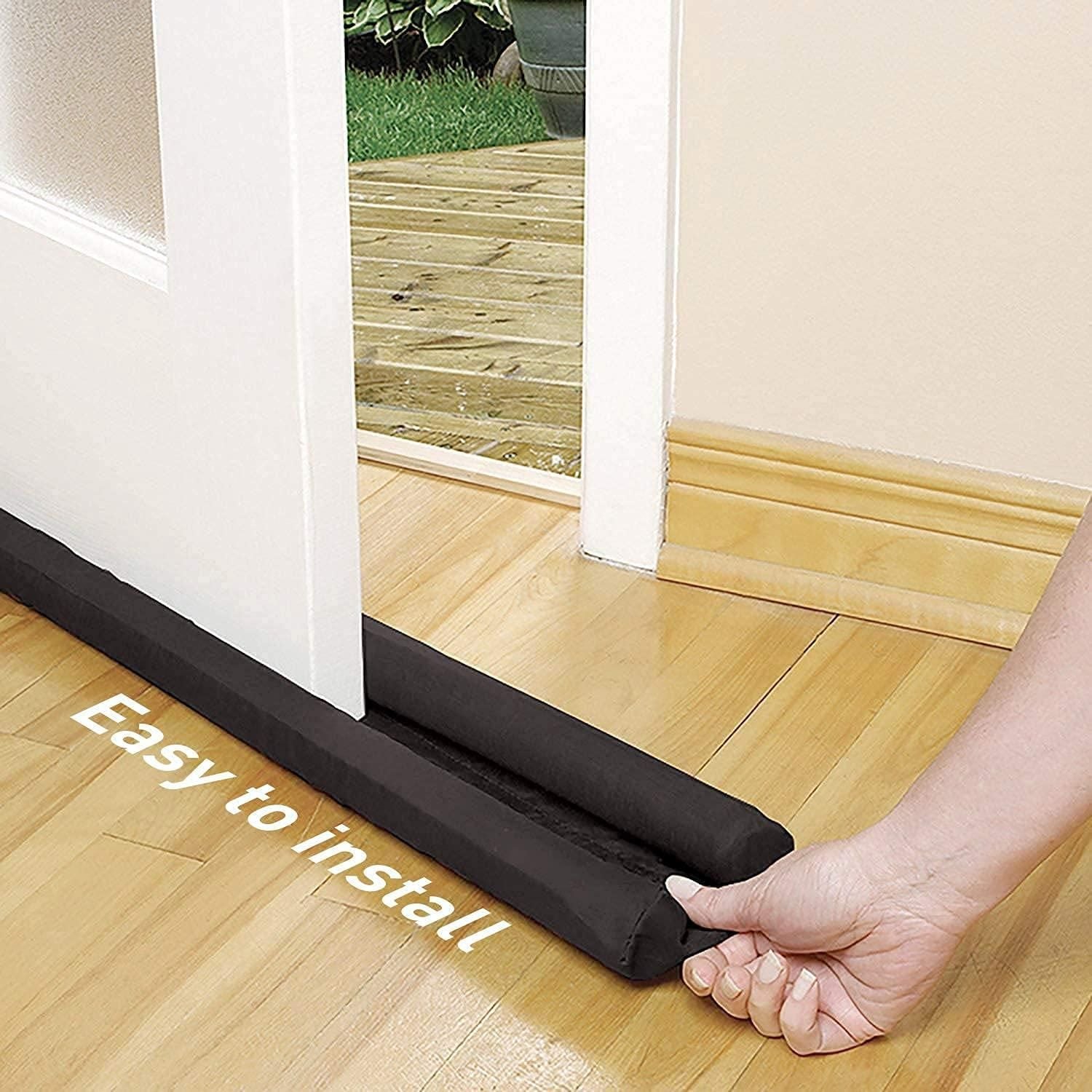 Door Draft Fabric Cover Guard - Brown (Pack Of 2)